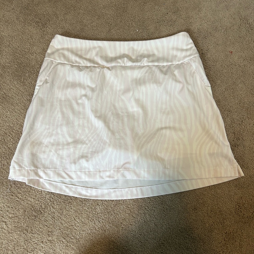 White and Soft Pink Athletic Striped Skirt